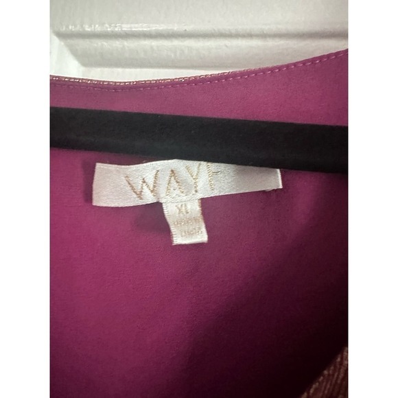 WAYF Metallic Pink Gold Puff Sleeve V-Neck Wrap Front Bodysuit - Sz XL - Picture 5 of 8